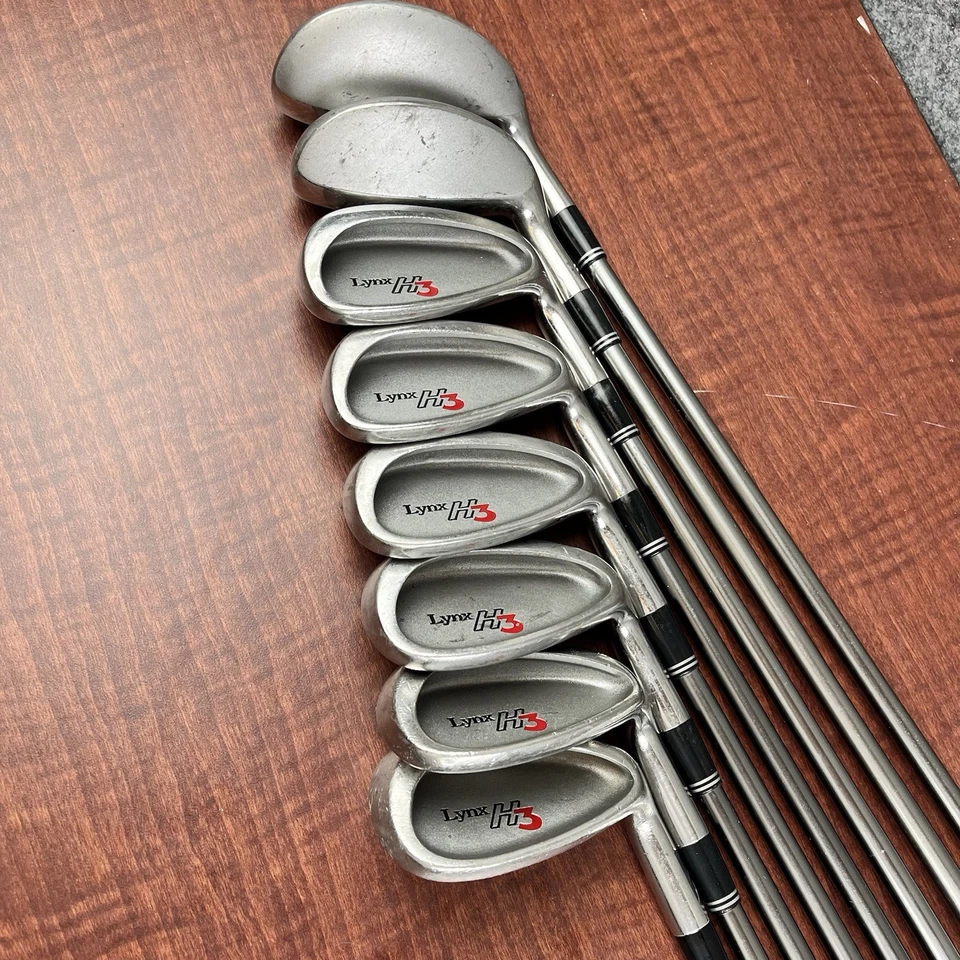 Lynx H3 Iron Set 3,4,6,7,8,9,SW, PW Stiff Flex Graphite Golf Clubs 3 & 4 Hybrid - Image 2 of 4