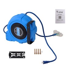 Retractable Extension Cord Reel Power Cord Reel 12AWG/3C 45FT SJTOW AC 125V/60Hz