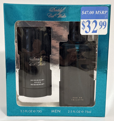 Vintage DAVIDOFF COOL WATER by Lancaster EDT Spray 2.5 oz Roll on Deodorant 2.5