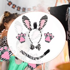 Zebra Ears and Tail Set Animal Cosplay Costume for Halloween Performance
