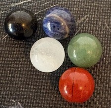 Set of 5 x Polished Crystal Chakra Balls 17mm Natural Healing Spheres