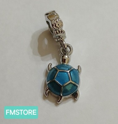 Charm Anhänger Stahl silberfarben Silver Unisex Schildkröte Glücksbringer 