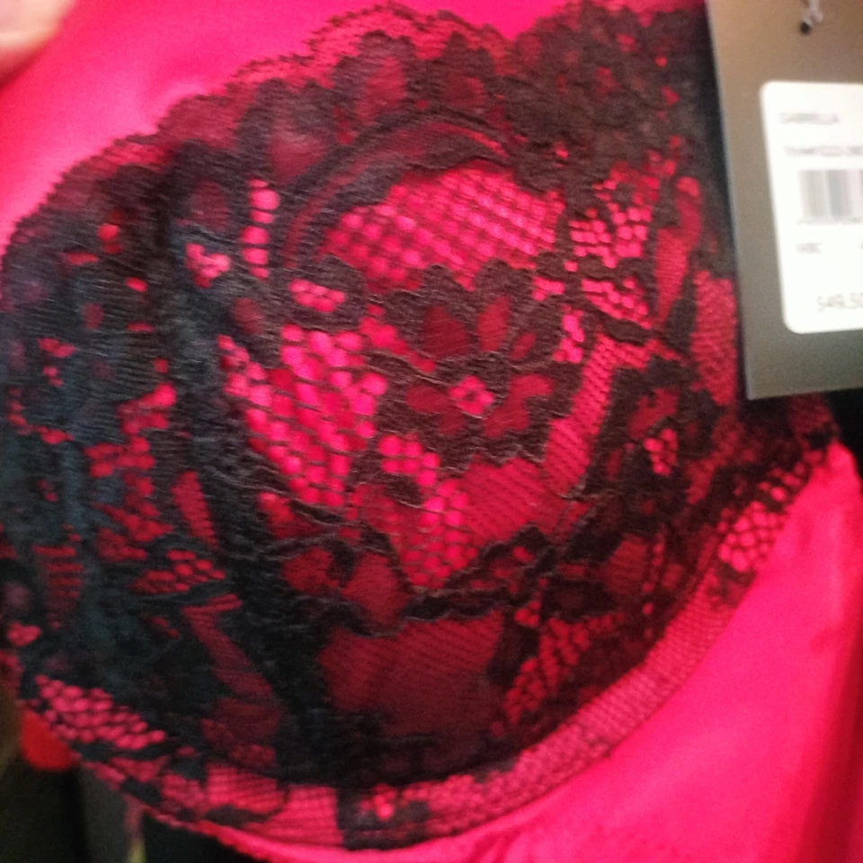 Lencería Sexy Fredericks Of Hollywood Rojo Negro Encaje Gabriella Sujetador Push Up 40C Foto 2 de 4