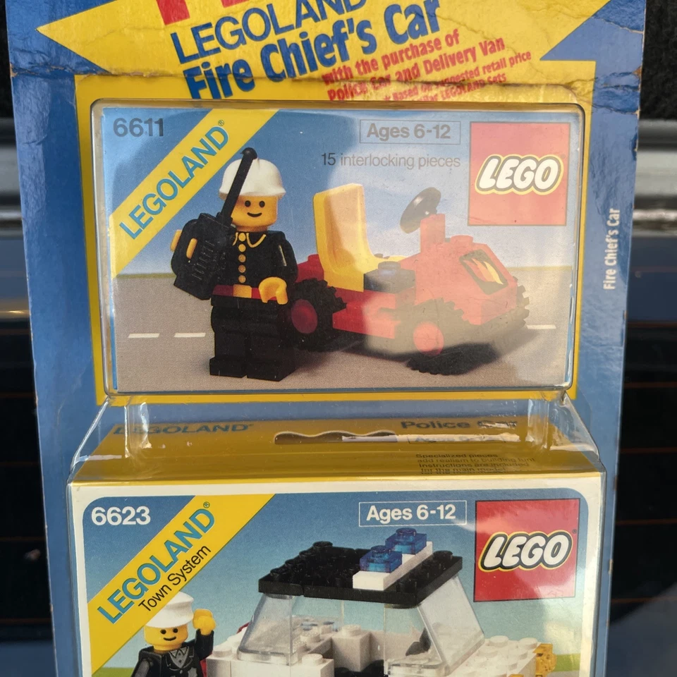 Difícil de encontrar Vintage 1983 LEGO LEGOLAND Town System Paquete de 3 6611 6623 6624 Sellado Nuevo RARO Foto 3 de 4