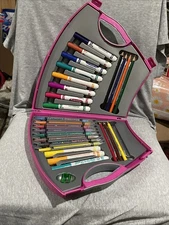 Crayola Magenta Marker Crayon And Colored Pencil Carrying Case Used