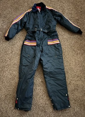 Vintage United Winter Snow Snowmobile Racing Ski Suit Blue Mens Size XL Vintage