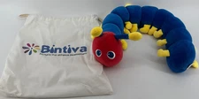 Bintiva Sensory Weighted Caterpillar Plush 30" Toy Blue Red W/ Bag Calming Toddl