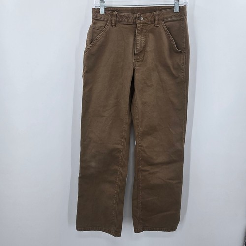 Carhartt Girls Brown Utility Canvas Carpenter Pants Size 14 BN8392-B Stretch