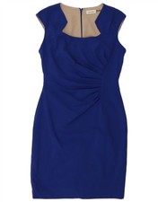 CALVIN KLEIN Womens Sleeveless Sheath Dress US 8 Medium Blue Polyester DV21