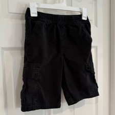 The Children's Place Black Pull On Adjustable Waist Cargo Shorts Boy 10 Cotton