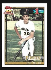 1991 Topps Kurt Miller #491 RC Rookie Pittsburgh Pirates Baseball Card MLB. rookie card picture
