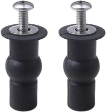 Universal 2PCS Toilet Seat Hinges Screws, Top Fixing 1.6, black