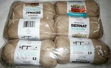 Bernat Cotton Handicrafter Yarn Lot of 6 Skeins #4 Medium JUTE