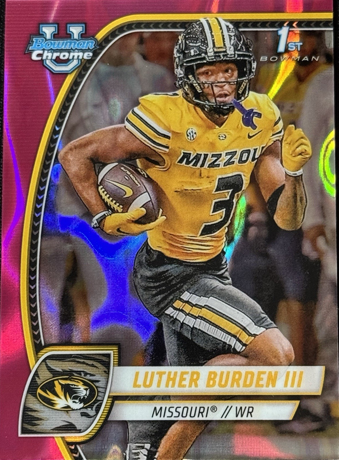 2024 Bowman University Chrome - Luther Burden III #123 Pink Lava Refractor (RC)