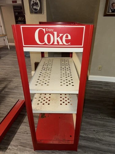 Vintage Heavy-Duty Coca-Cola Metal Store Shelf