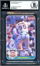 Chris Brown Beckett BAS Signed 1987 Donruss All Stars Autograph