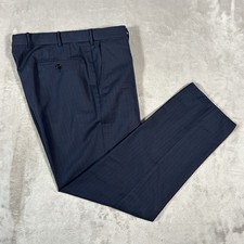 Ermegildo Zegna Mila Dress Pants Mens 34x29 Blue Striped Wool Silk Made In Italy