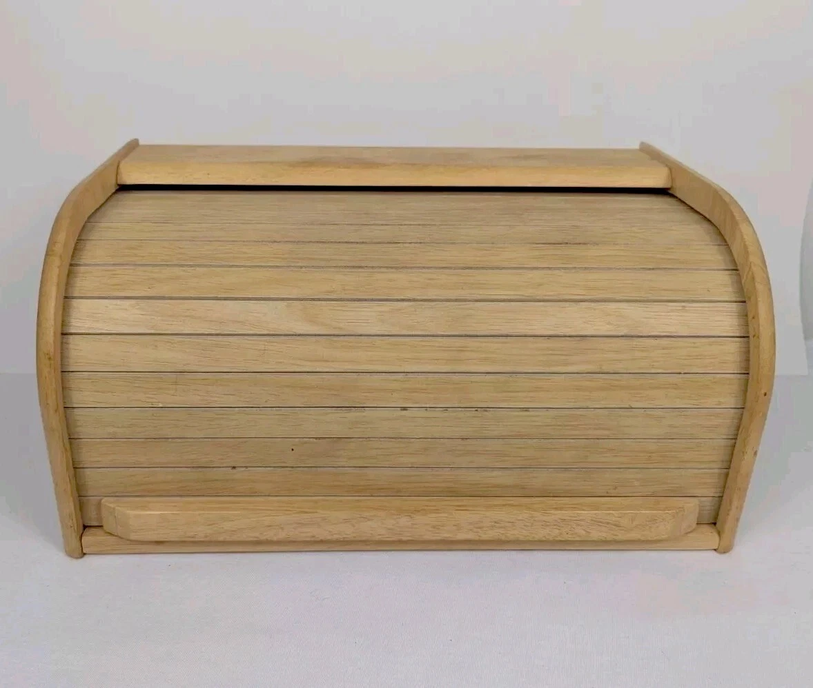 Roll Top RubberWood Bread Box Loaf Container Kitchen Food Storage Bin Target
Opens in a new window o