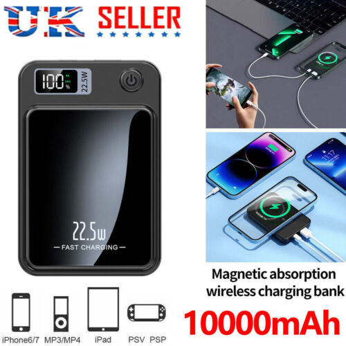22.5W 10000mAh Fast Magnetic Wireless Charger Power Bank for iPhone Mobile Phone - Afbeelding 1 van 12
