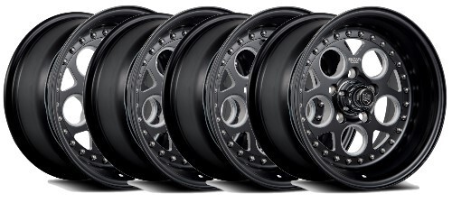 15 BLACK MILLED CENTERLINE REV 15X7 15X8 STAGGERED MODULAR 5X4.75 MAG WHEELS - Picture 6 of 6