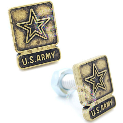 2 3D Metal Logo License Plate Frame Fastener Tag Bolt Screws - AMERICAN USA FLAG | UK