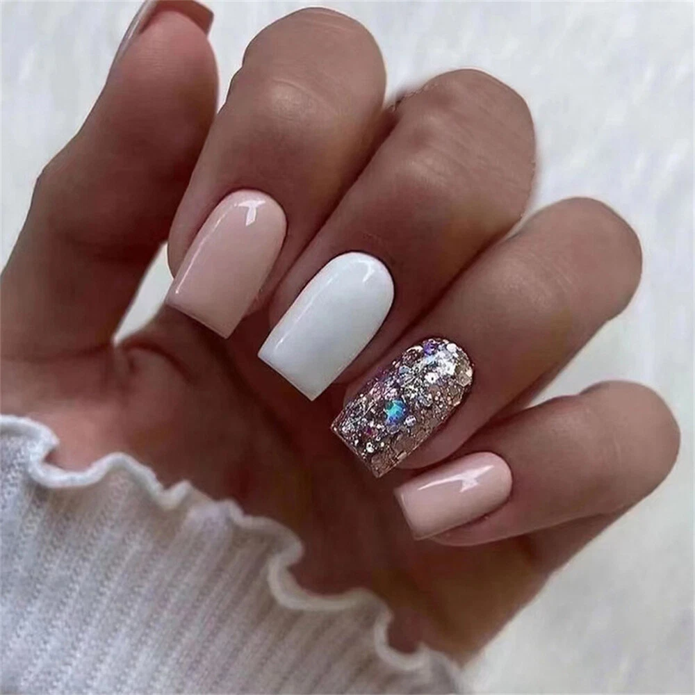 pink and silver nails