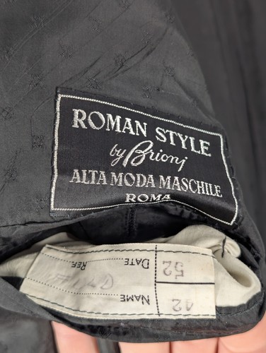 Brioni Vintage 80s 90s Roman Style Tuxedo Satin Lapel Blazer Jacket 42" Italy - Picture 3 of 7