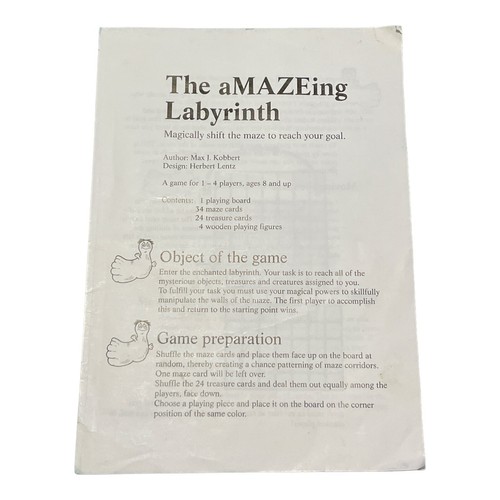 game-parts-pieces-amazeing-labyrinth-ravensburger-2002-rules