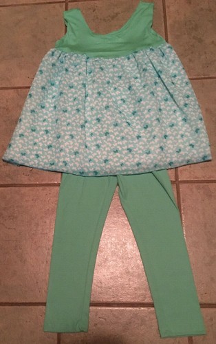 Girls Ruffle Tunic Top Floral Butterfly Chevron Legging Easter Outfit SIZE 2 4 6 - Picture 3 of 7