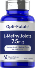 L Methylfolate 7.5 mg  60 Capsules  Optimized and Activated  by Opti-Folate