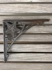 2 cast iron shelf brackets, STAR, Western Style, UNPAINTED, Wood Working