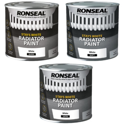 Ronseal Stays White Heizkörperlack weiß glänzend matt seidenmatt Einschicht 250ml - 750ml