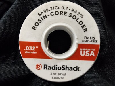 RadioShack SnCu 99.3/0.7 Lead-Free Solder, 0.032'' Diameter - 3.0 oz. Spool