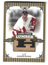 2021-22 LEAF LUMBER HOCKEY GAME USED STICK LETTER GOLD TRUE 1/1 GORDIE HOWE