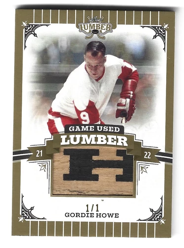 2021-22 LEAF LUMBER HOCKEY GAME USED STICK LETTER GOLD TRUE 1/1 GORDIE HOWE
