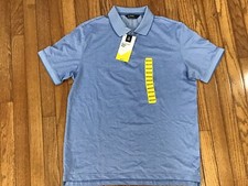 New Member's Mark Men's Stretch Cotton Classic Fit Pique Polo Shirt Blue Medium