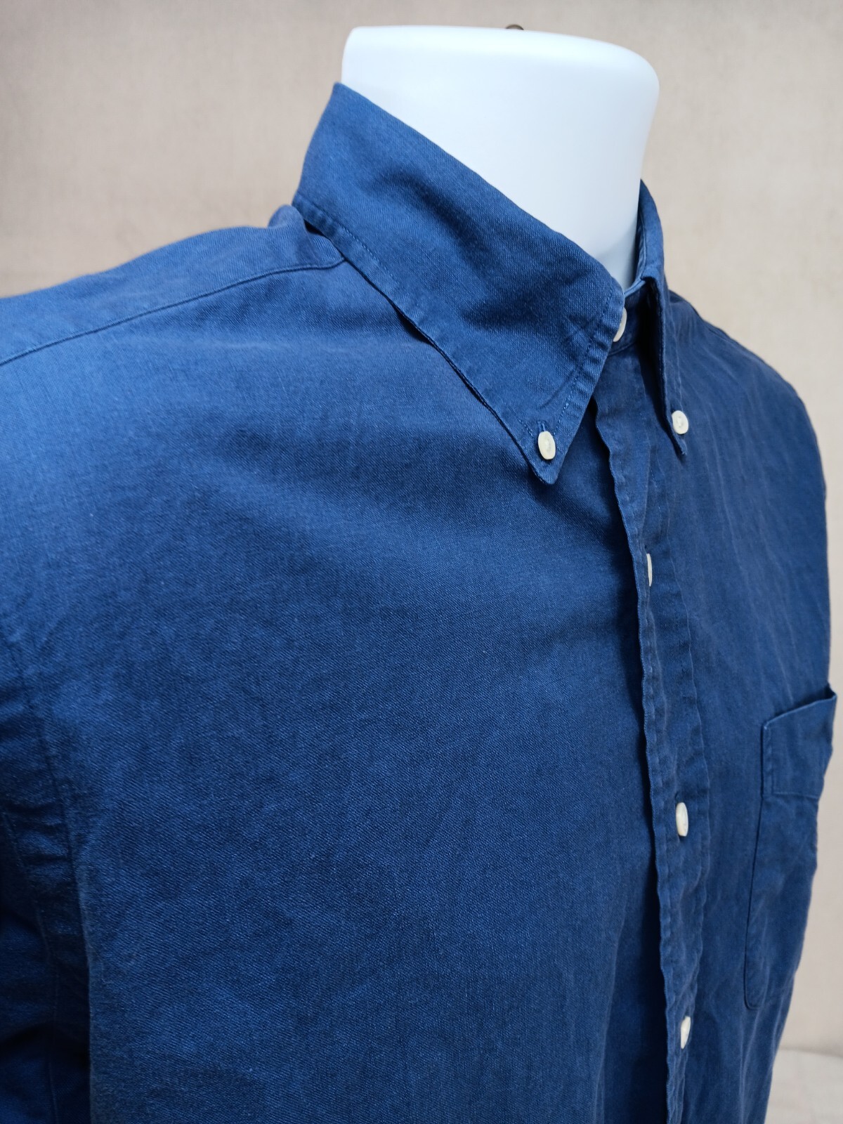 RALPH LAUREN SHIRT MENS MEDIUM FITS EXTRA LARGE BLUE SHORT SLEEVE