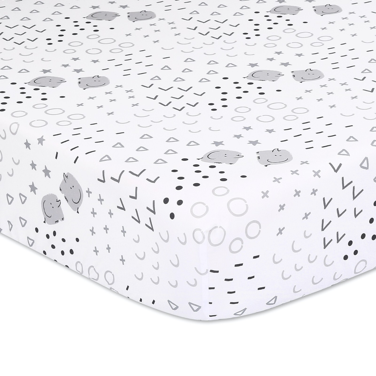 The Peanutshell Black and White Crib Bedding Set for Baby Boys or Girls