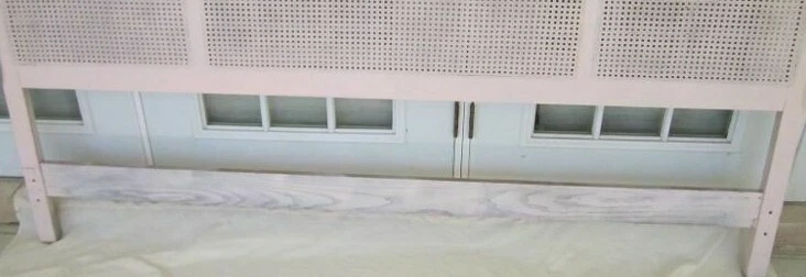 Cabecero King Provincial Francés Rosa Claro Madera Solo Bastón Necesita Reparaciones Foto 3 de 4