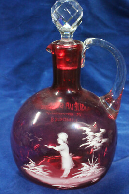 RARE ANTIQUE MARY GREGORY DECANTER Liquer Surfine P. Bardinet Limoges