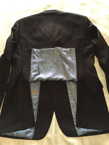 ungaro homme Women Dark Career Pure New Wool Lined Jacket Blazer Size 50R/40" - Picture 8 of 11