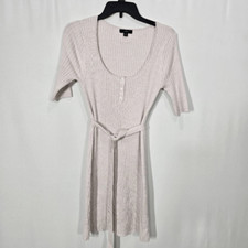 J. Crew Beige Belted Mini Sweater-Dress Small