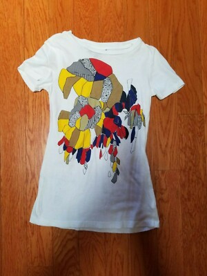 JONATHAN SAUNDERS TARGET WOMEN'S GRAPHIC PRINT WHITE T SHIRT SIZE XS