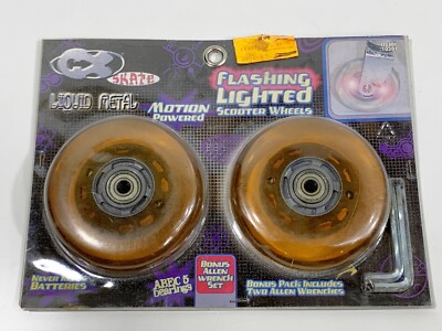 CX Skate Motion Powered Flashing 100mm Scooter Wheels & ABEC-5 Yellow 1 Set Pair