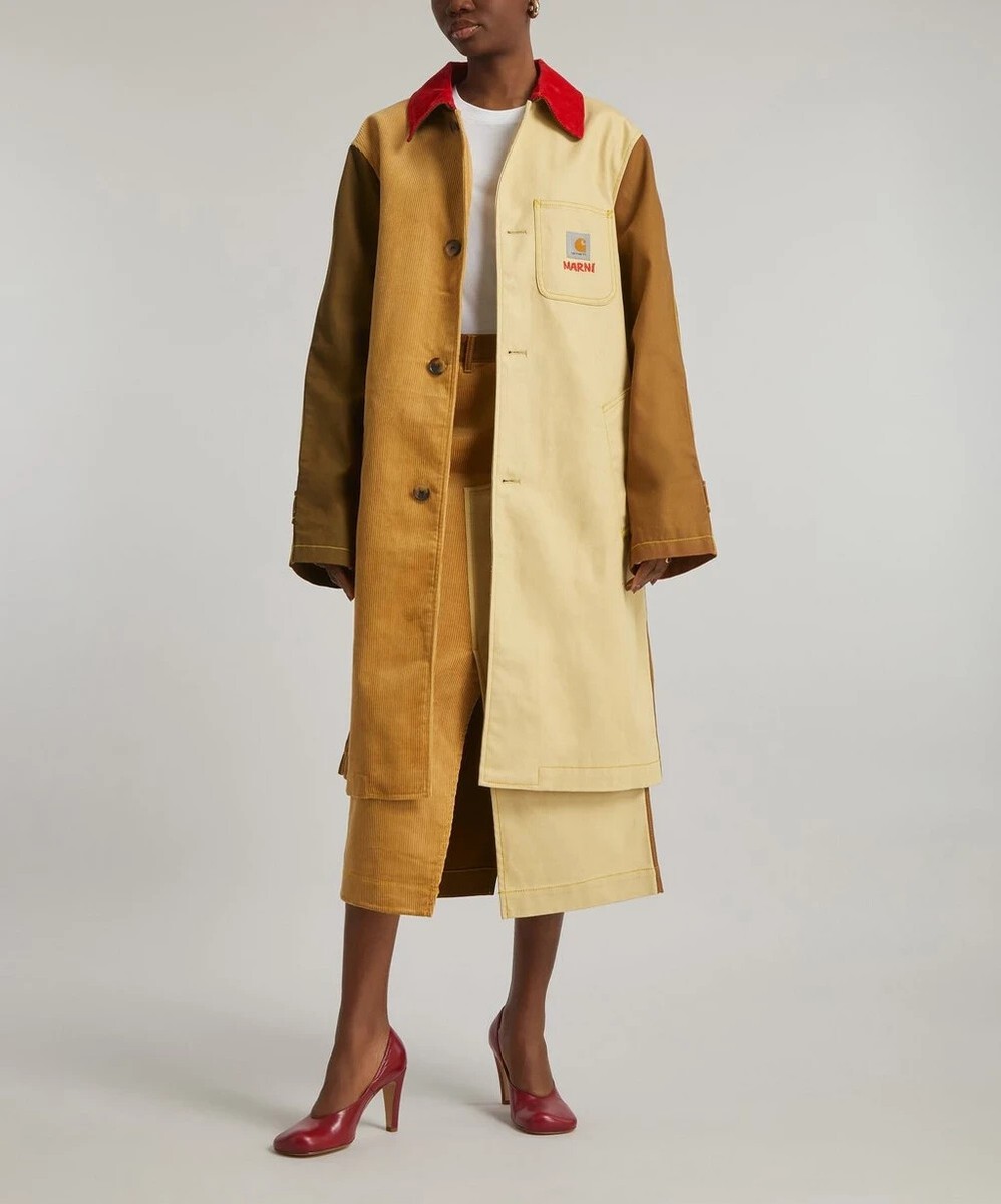 Marni X Carhartt Color Block Mixed Media Coat Women's L Marni X Carhartt Color Block Mixed Media Coat Women's L