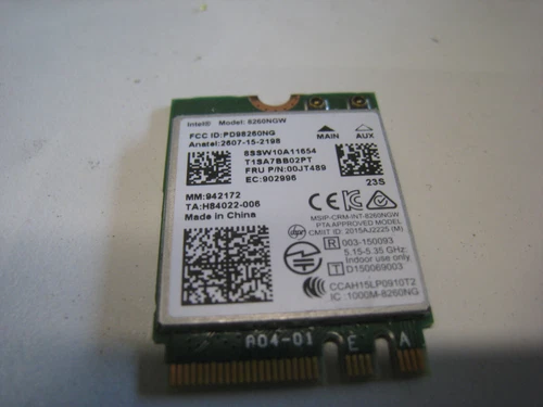 Intel Dual Band Wireless 8260NGW WiFi Card Lenovo FRU 00JT489