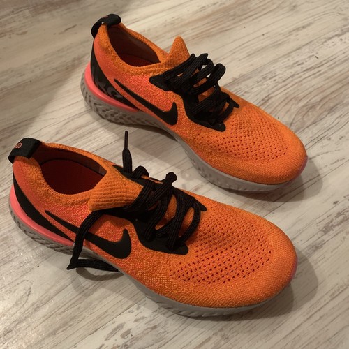 nike epic react flyknit black orange