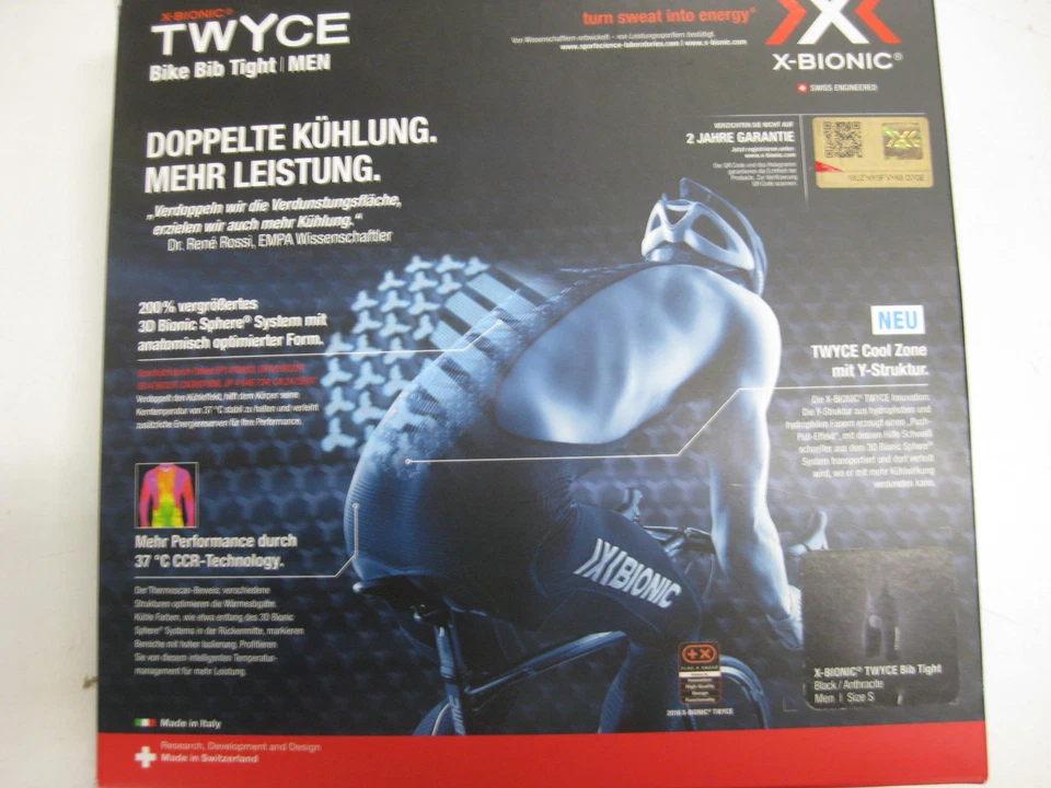 Restposten: X-BIONIC® Twyce Bib-Short, Radhose, Größe S, Herren, schwarz - Bild 2 von 3