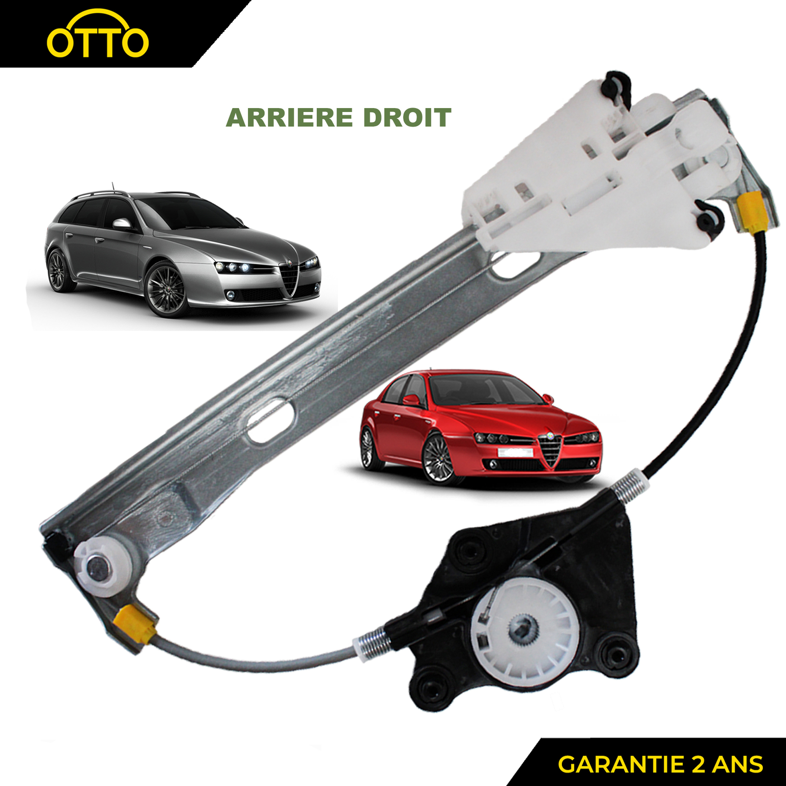 Lève-vitre électrique arrière droit pour Alfa Romeo 159 berline et SportWagon