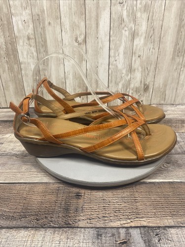 Born Savory Women’s Orange Leather Sandals Size 10 M - Picture 6 of 15